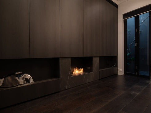 Ecosmart Fire Flex 60SS.BXL Single Sided Fireplace Insert - Black Finish / Black Burner - ESF.FX.60SS.BXL.B